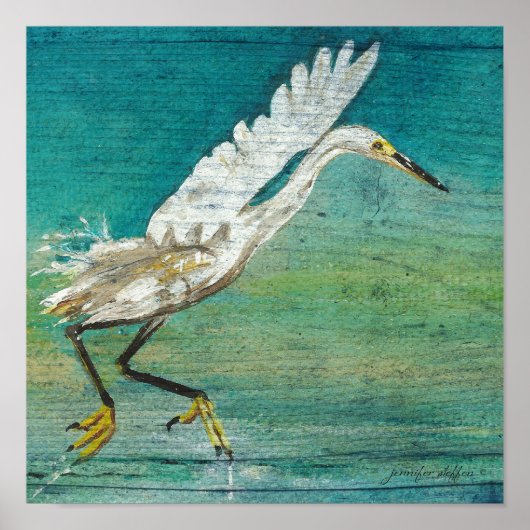 Egret Painted Art Print (Voorkant)