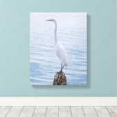 Egret Perch Canvas Afdruk (Insitu (Houten vloer))