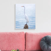 Egret Perch Canvas Afdruk (Insitu (Woonkamer))