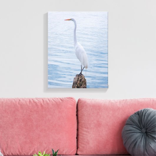 Egret Perch Canvas Afdruk (Insitu (Woonkamer))