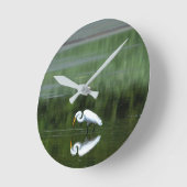 Egret Reflectie Acrylwandklok Ronde Klok (Hoek)