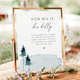 EGRET Rustic Leisteenblauw Hoe Groot Is Haar Buik  Poster