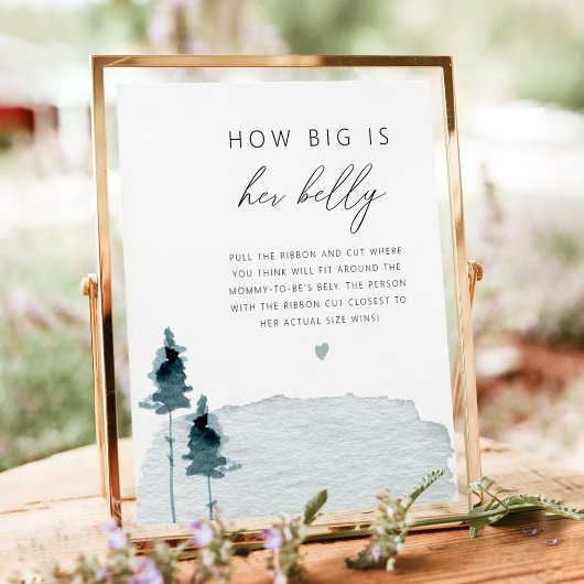 EGRET Rustic Leisteenblauw Hoe Groot Is Haar Buik  Poster