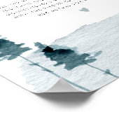 EGRET Rustic Leisteenblauw Hoe Groot Is Haar Buik  Poster (Hoek)
