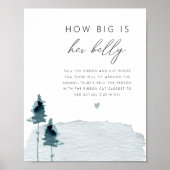 EGRET Rustic Leisteenblauw Hoe Groot Is Haar Buik  Poster (Voorkant)