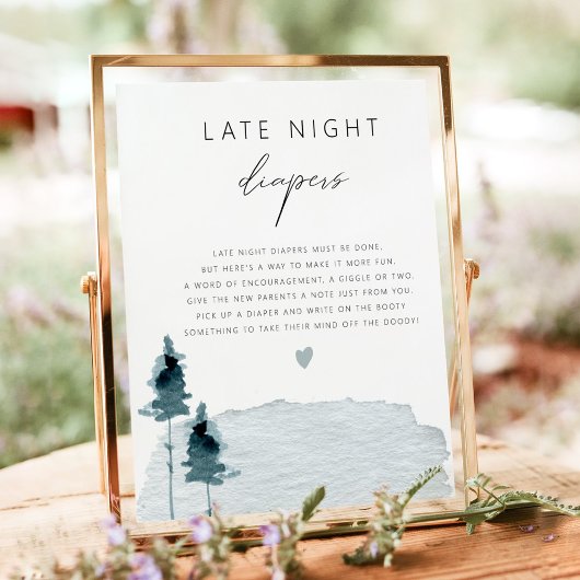 EGRET Rustic Leisteenblauwe Late Night Luierspel Poster