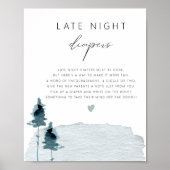 EGRET Rustic Leisteenblauwe Late Night Luierspel Poster (Voorkant)