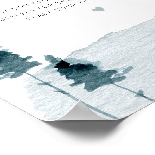 EGRET Rustic Slate Blue Diaper Poster Raffle Game (Hoek)