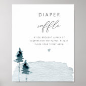 EGRET Rustic Slate Blue Diaper Poster Raffle Game (Voorkant)