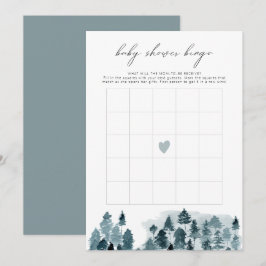 EGRET Rustic Winter Dennenhout Baby Shower Bingo S Kaart
