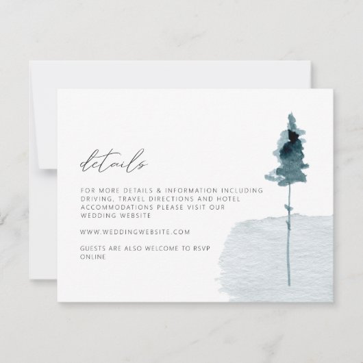 EGRET Rustic Winter Pine Trouwdetails Kaart (Voorkant)