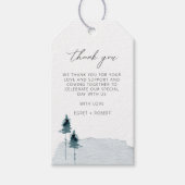 EGRET Slate Blue Pine Tree Dank je Labels Cadeaulabel (Voorkant)