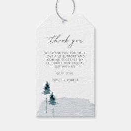 EGRET Slate Blue Pine Tree Dank je Labels Cadeaulabel