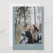 EGRET Slate Blue Waterverf Save Our New Date Invi Kaart (Achterkant)