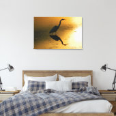 Egret Sunset Wrapped Canvas Print (Insitu (Slaapkamer))