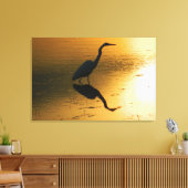 Egret Sunset Wrapped Canvas Print (Insitu (Woonkamer))