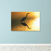 Egret Sunset Wrapped Canvas Print (Insitu (Houten vloer))