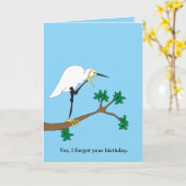 Egret Verlate Verjaardag Kaart (Gele Bloem)