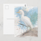 Egret watercolor  briefkaart (Voorkant / Achterkant)