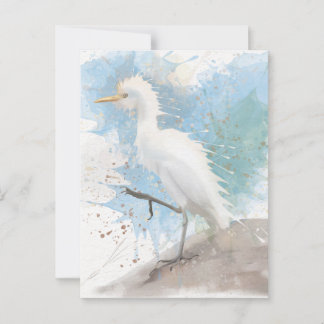 Egret watercolor  briefkaart