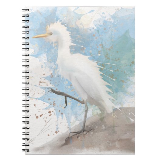 Egret watercolor  notitieboek (Voorkant)