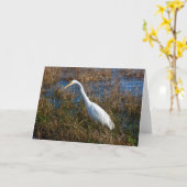 Egret Wenskaart Kaart (Gele Bloem)