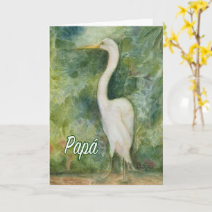 Egret white bird Papa Spain Birthday Kaart