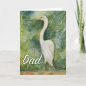Egret white bird wilderness Dad Birthday Kaart (Voorkant)