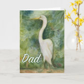 Egret white bird wildernis Pap Birthday Kaart (Gele Bloem)