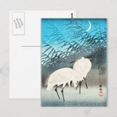 Egrets and Reeds, fijne kunst van Ohara Koson Briefkaart (Voorkant / Achterkant)