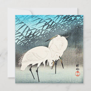 Egrets and Reeds, fijne kunst van Ohara Koson Kaart