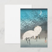 Egrets and Reeds in Moonlight (1926) door Ohara Ko Kaart (Voorkant / Achterkant)