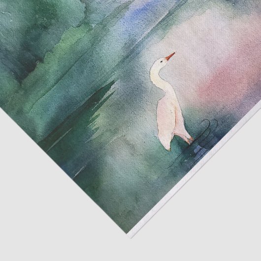 Egrets Waterverf Weefselpapier Tissuepapier (Detail)