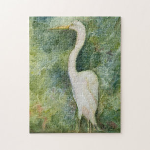 Egretvogel in oerwoud Garza blanca Puzzle Legpuzzel