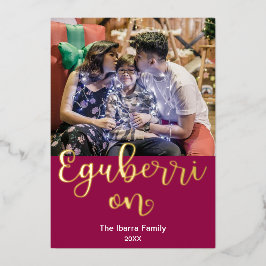 Eguberri on Merry Kerstmis Basque Language Folie Feestdagenkaart