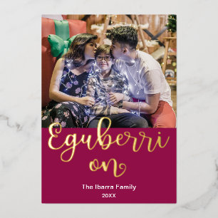 Eguberri on Merry Kerstmis Basque Language Folie Feestdagenkaart