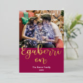 Eguberri on Merry Kerstmis Basque Language Folie Feestdagenkaart (Staand Voorkant)