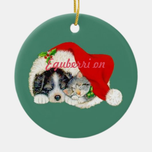 Eguberri op Baskische kerstversiering Keramisch Ornament (Voorkant)