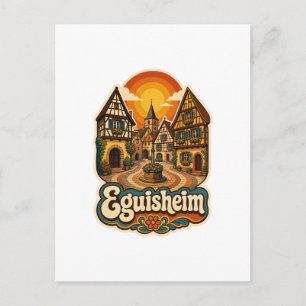 Eguisheim Alsace Frankrijk Retro Reis Poster Briefkaart