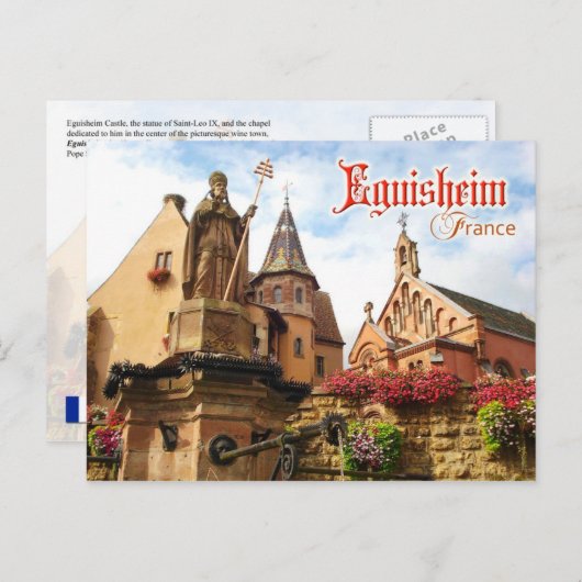 Eguisheim Castle en Pope St Leo IX chapel, Frankri Briefkaart (Voorkant / Achterkant)