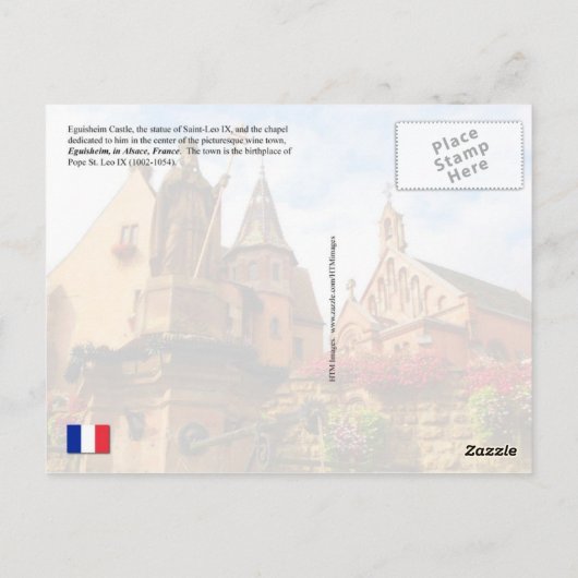 Eguisheim Castle en Pope St Leo IX chapel, Frankri Briefkaart (Achterkant)