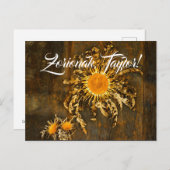 Eguzkilore of zonnebloem, op maat, met het Baskisc Briefkaart (Voorkant / Achterkant)