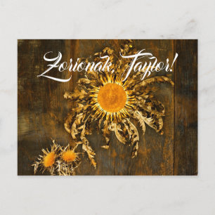 Eguzkilore of zonnebloem, op maat, met het Baskisc Briefkaart