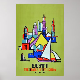 Egypt Art Travel Poster Egyptian Print