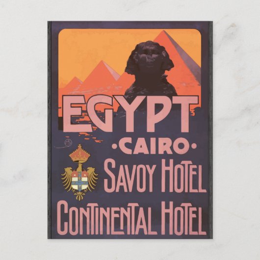 Egypt Cairo Savoy Hotel Continental Hotel, Briefkaart (Voorkant)