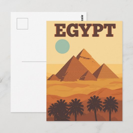 Egypt Desert Pyramids Briefkaart (Voorkant / Achterkant)