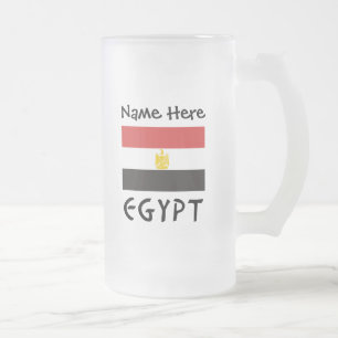Egypt Egyptische Vlag Gepersonaliseerd Matglas Bierpul