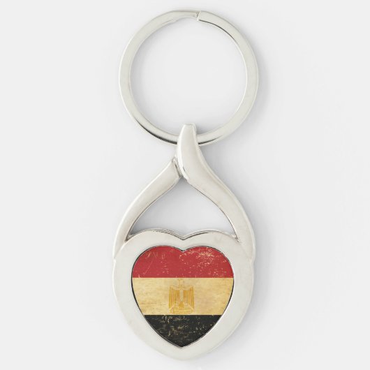 Egypt Flag Grunge Metal Sleutelhanger (Voorkant)