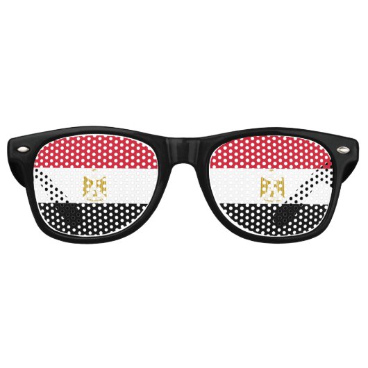 Egypt flag Party Sunglasses Retro Zonnebril (Voorkant)