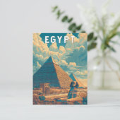 Egypt Illustration Travel Art Vintage Briefkaart (Staand voorkant)